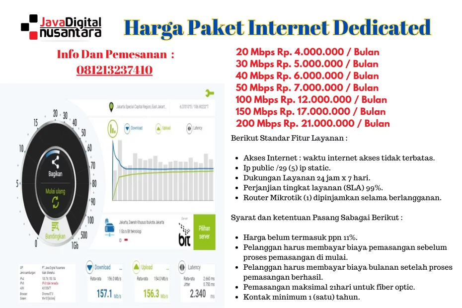 Harga Paket Internet Dedicated Indonesia