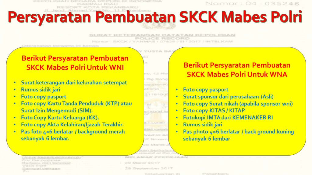Syarat Pembuatan SKCK Mabes Polri