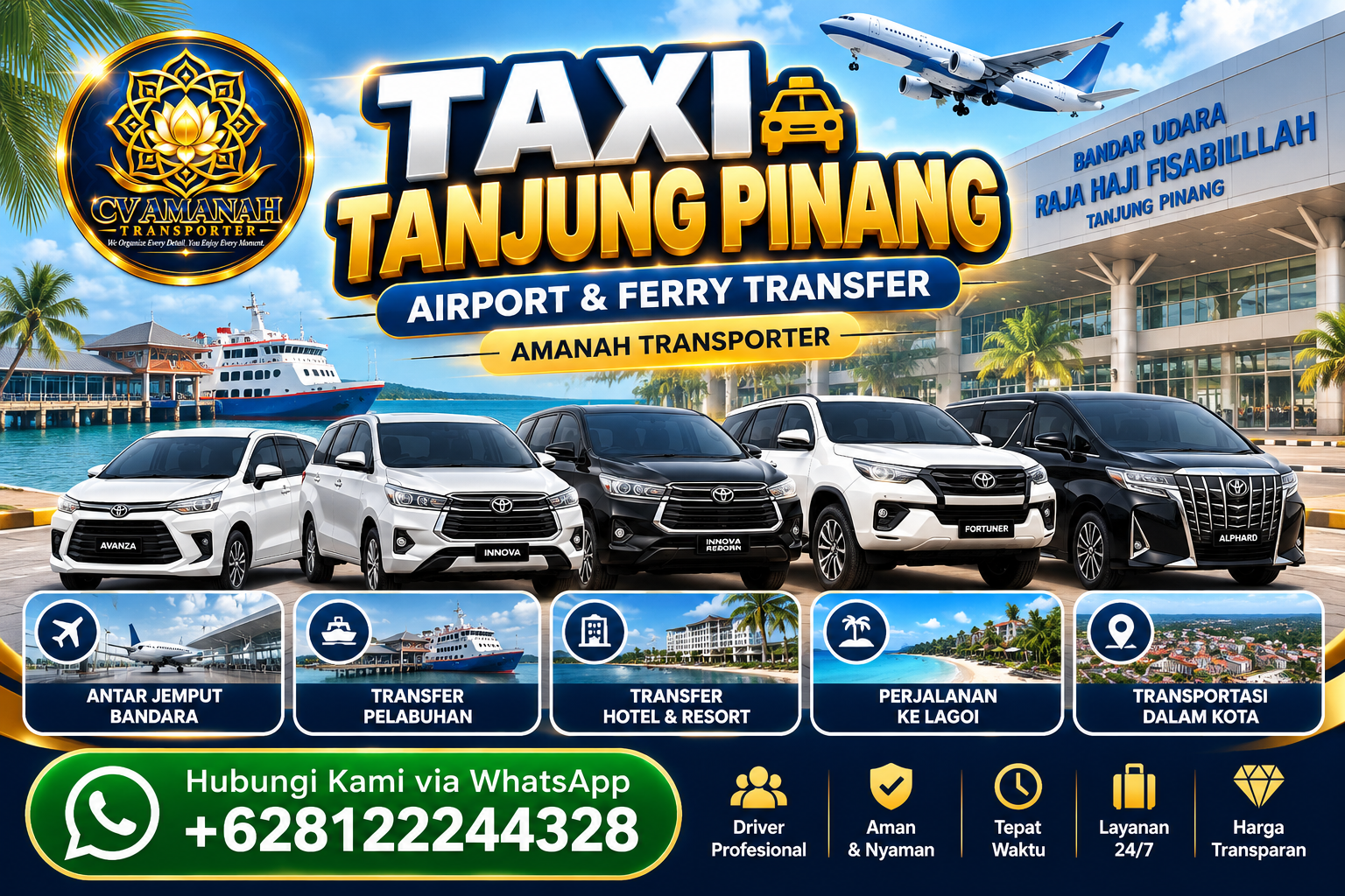Taksi Bandara dan Pelabuhan Tanjung Pinang CV Amanah Transporter