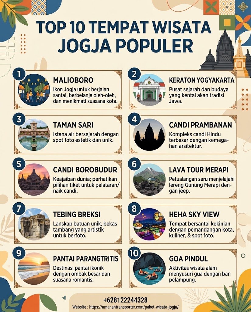 10 Tempat Wisata Jogja Populer