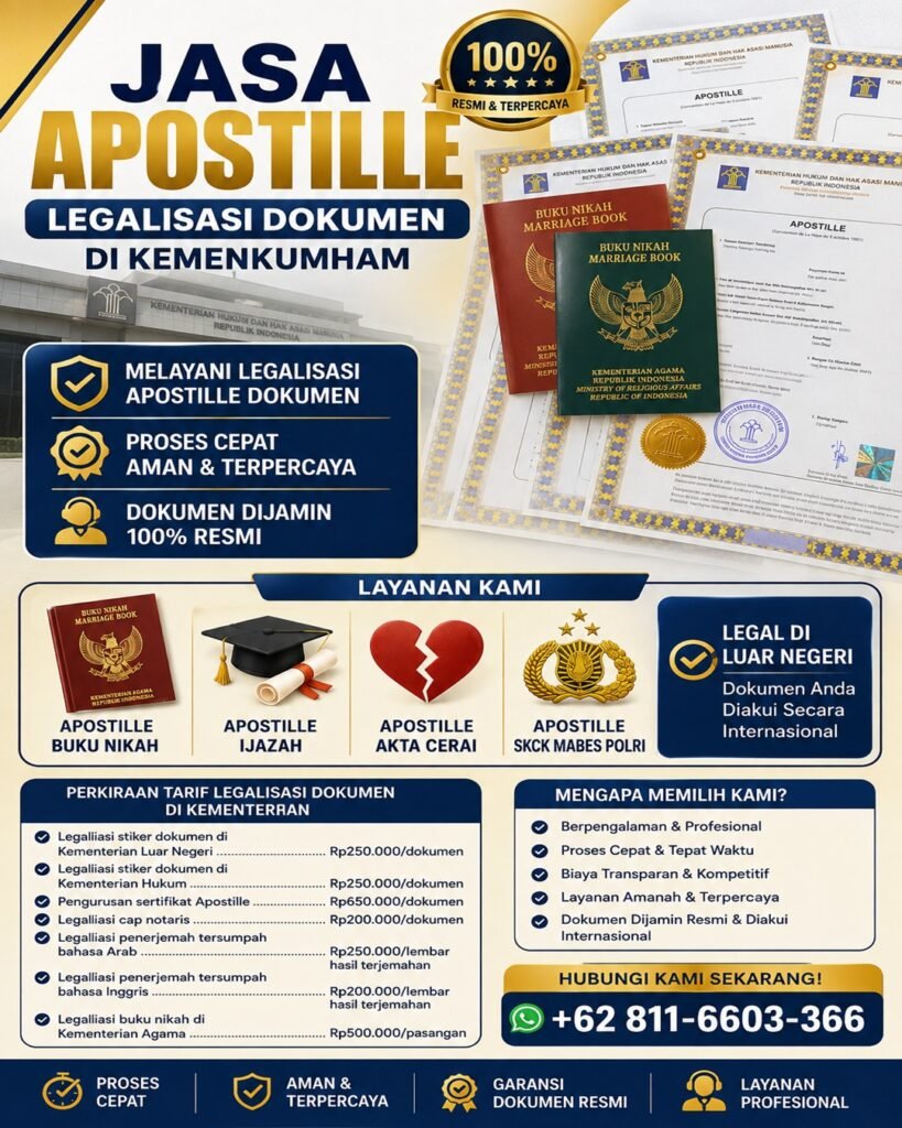 Biaya Jasa Apostille - Legalisasi Dokumen Di Kemenkumham