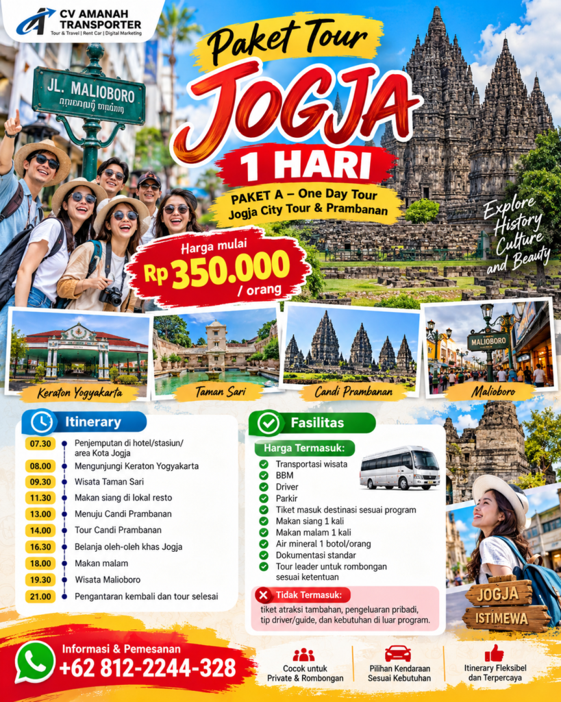 Paket Tour Jogja 1 Hari - CV Amanah Transporter