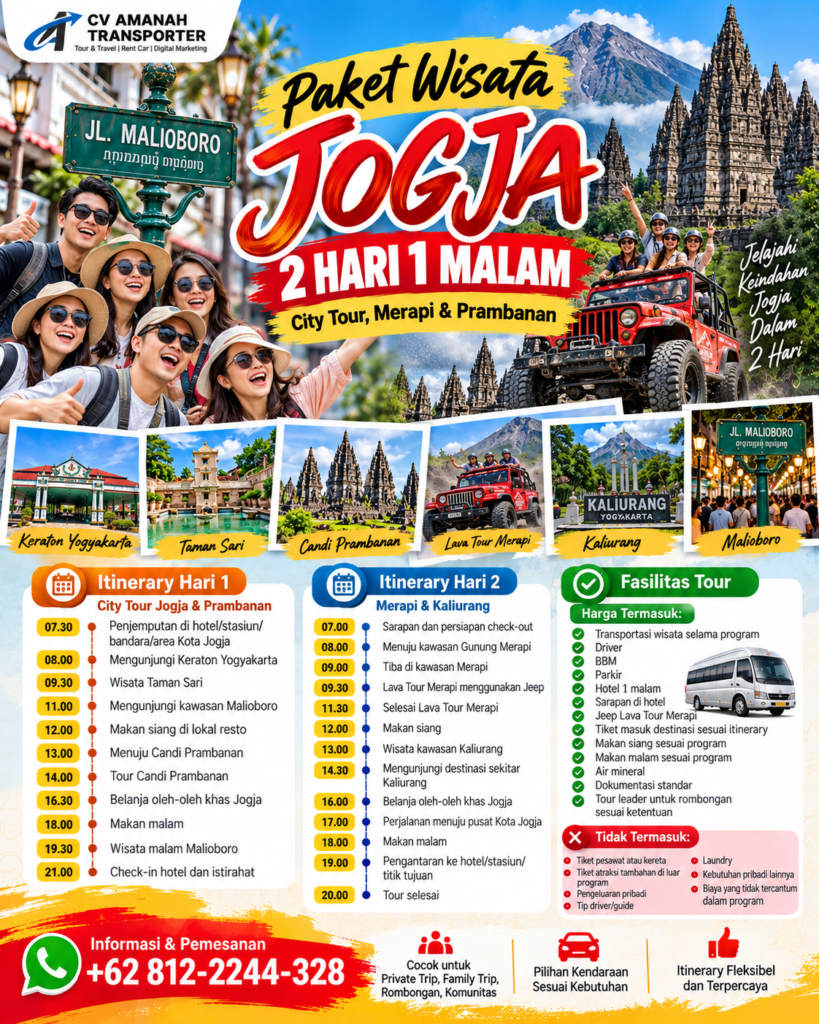 Paket Tour Jogja 2 Hari 1 Malam