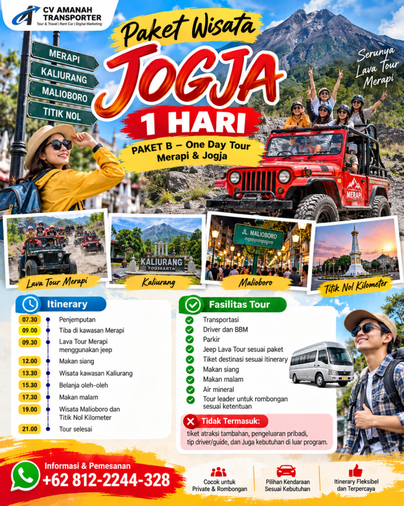 Paket Wisata Jogja 1 Hari - CV Amanah Transporter