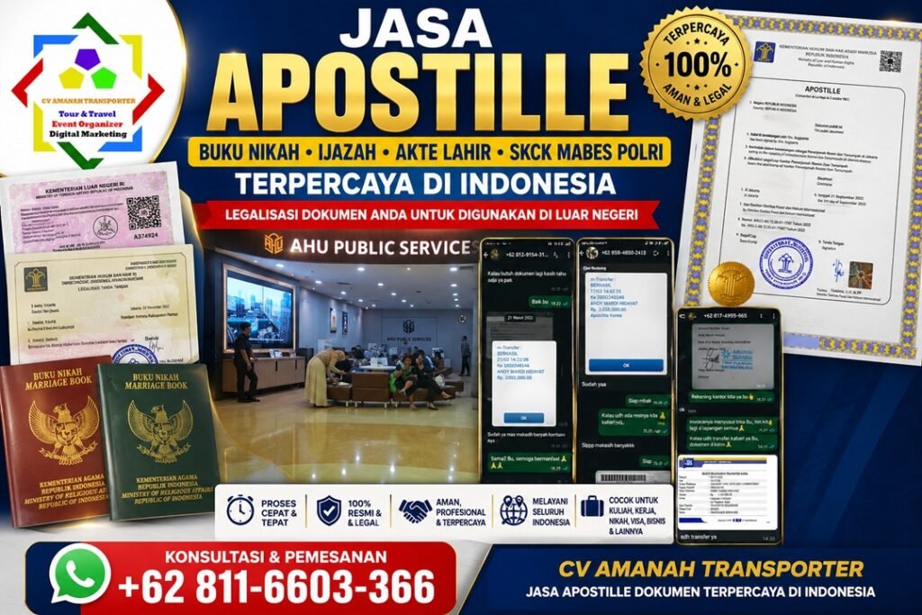 Jasa Apostille - Buku Nikah , Ijazah , Akte Lahir , SKCK Internasional