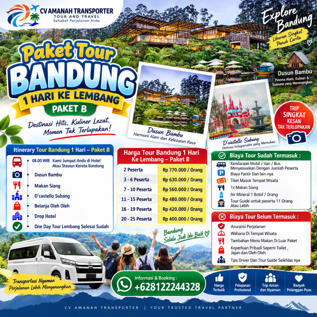 Paket Wisata Bandung Satu Hari Ke Lembang