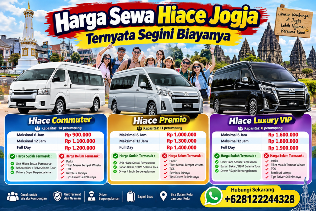 Harga Sewa Hiace Jogja