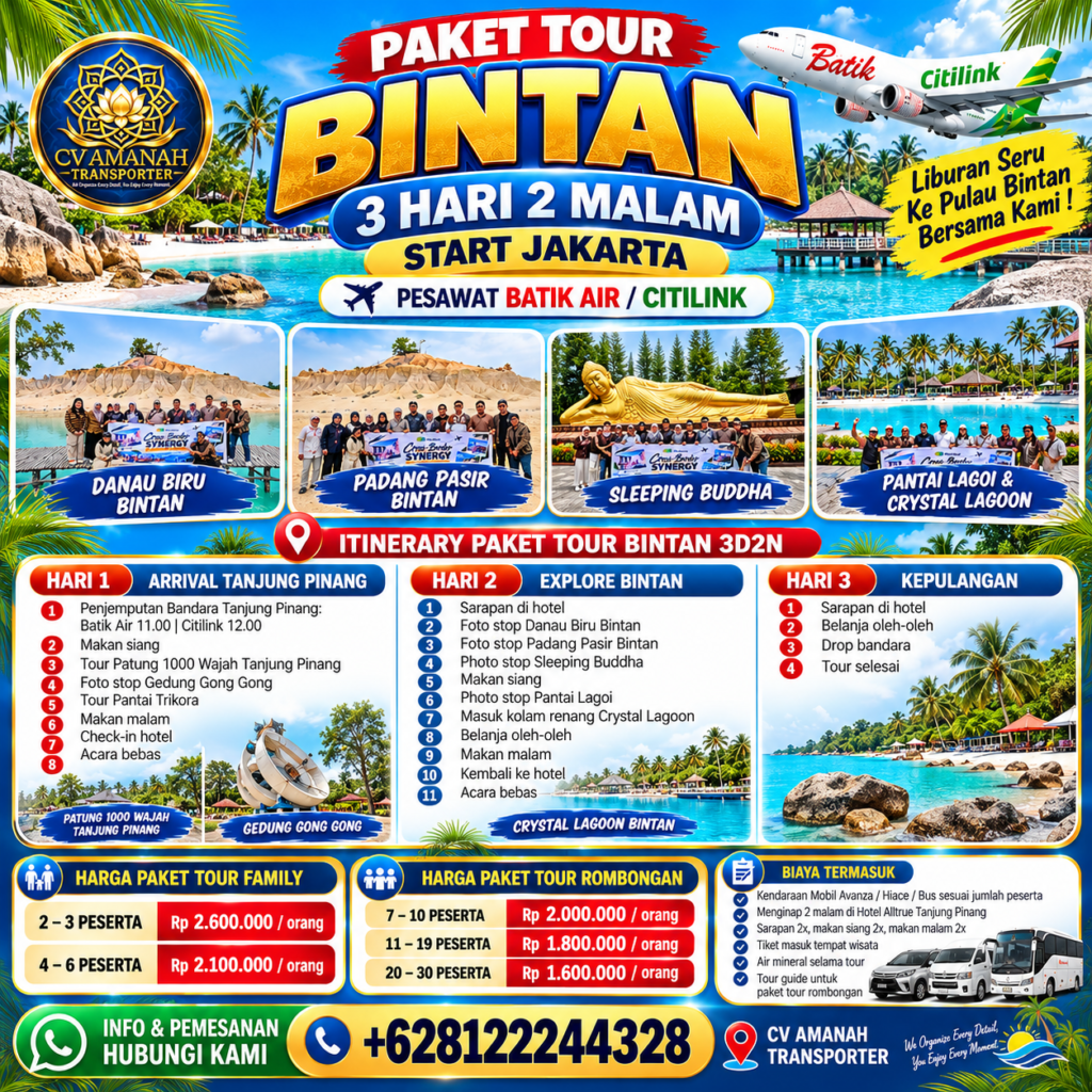 Itinerary Paket Tour Bintan 3 Hari 2 Malam