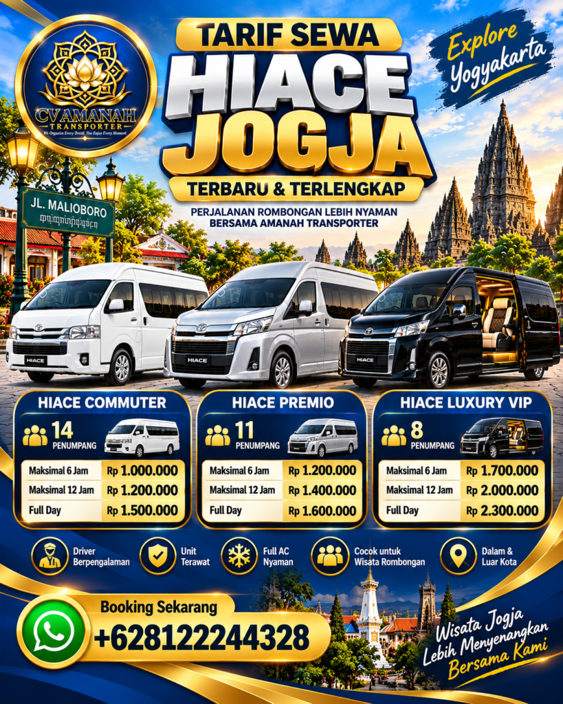 Tarif Sewa Hiace Jogja Terbaru dan Terlengkap