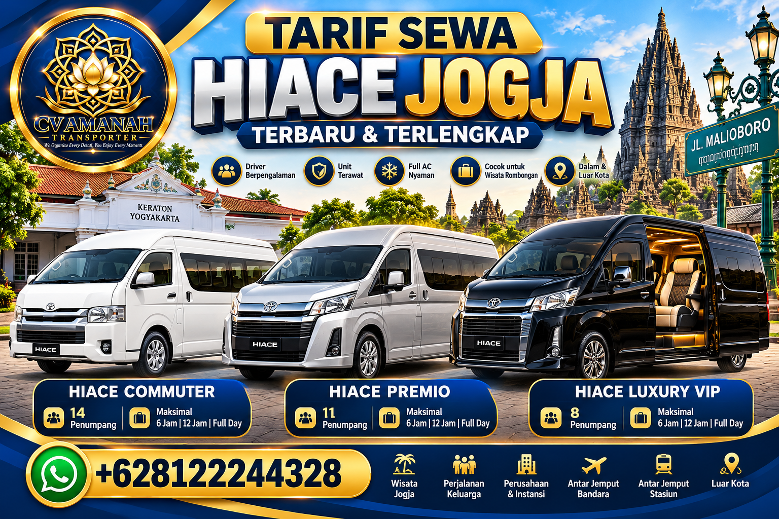 Tarif Sewa Hiace Jogja